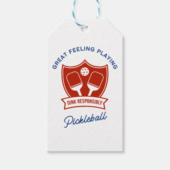 Étiquettes-cadeau Cool de Pickleball design à porter (Devant)