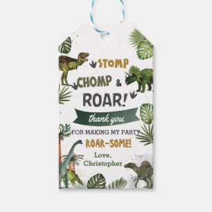 Étiquettes-cadeau Cool Dinosaures Jurassic Boy Anniversaire