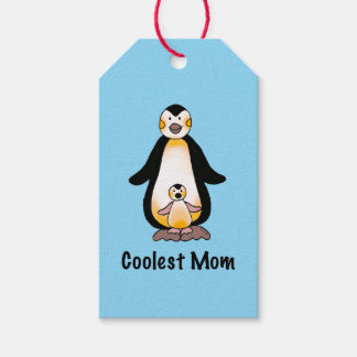 Étiquettes-cadeau Coolest Mom Penguin Family Design
