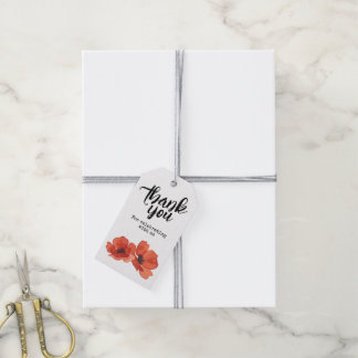Étiquettes-cadeau Coquelicot Floral Merci d'avoir Célébré avec Nous