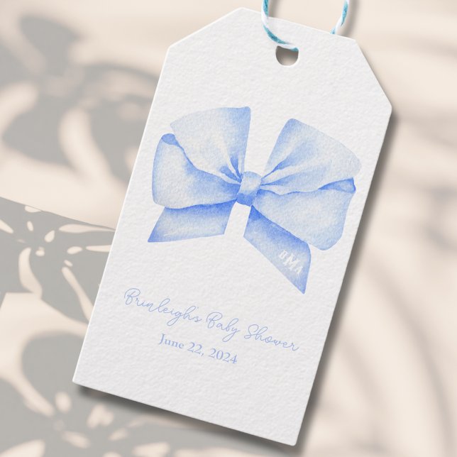 Étiquettes-cadeau Coquette au ruban bleu (Créateur téléchargé)
