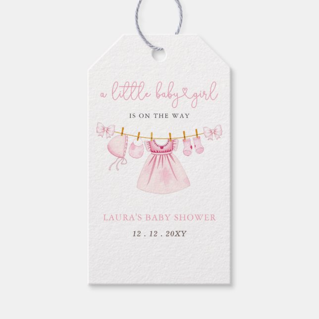 Étiquettes-cadeau Coquette Coquette Bow Girl Baby shower (Devant)