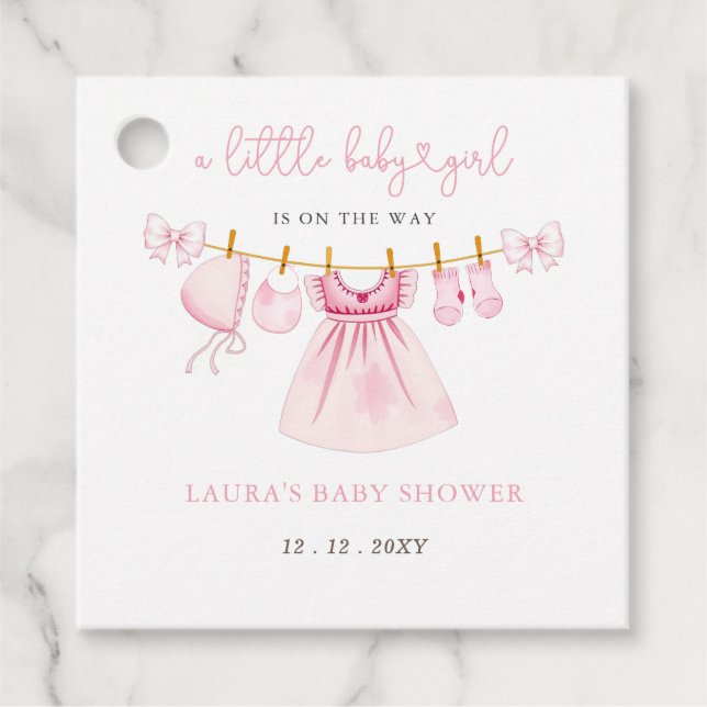 Étiquettes Cadeau Coquette Coquette Bow Girl Baby shower (Devant)