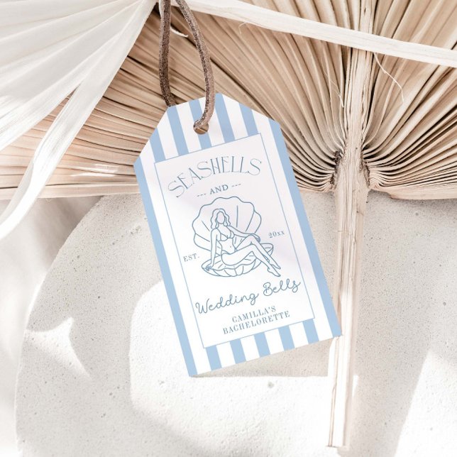 Étiquettes-cadeau Coquillages Et Cloches Mariages Bachelorette Côtiè (Créateur téléchargé)