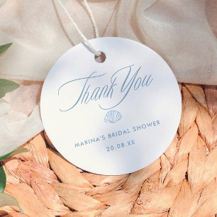 Étiquettes Cadeau Coquillages Remerciements pour Baby Shower Mariage