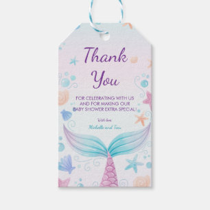 Étiquettes-cadeau Coquille de Baby shower de sirène sous la mer B