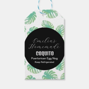 Étiquettes-cadeau Coquito Recette Boire Oeuf de noix de coco Nog Mon