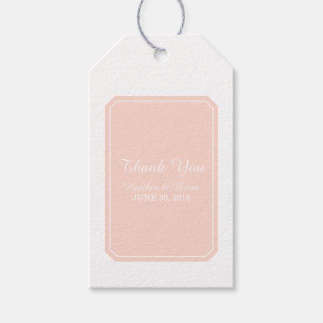 Étiquettes-cadeau Corail Mariage Simplement Élégant (Devant)