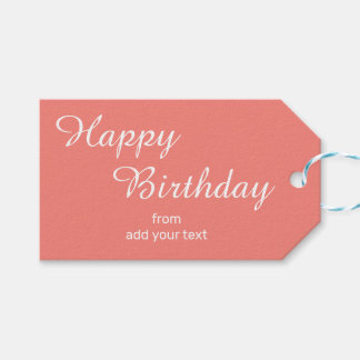 Étiquettes-cadeau Coral - Pink Anniversaire Tags cadeaux
