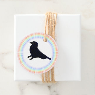 Étiquettes Cadeau Corbeau arc-en-ciel ravissant