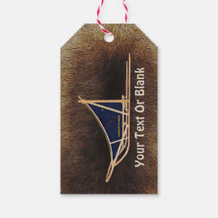 Étiquettes-cadeau Corbeille de chiens de l'Alaska