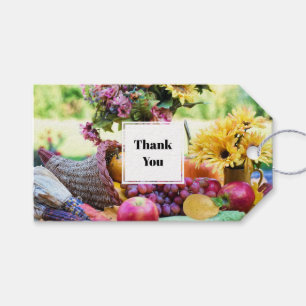 Étiquettes-cadeau Cornucopia Automne Harvest Chef de table Merci