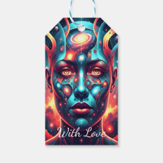 Étiquettes-cadeau Cosmic+Mosaic+Face