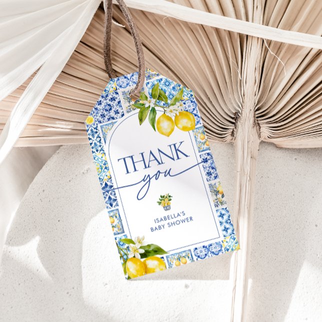 Étiquettes-cadeau Côte d'Amalfi Citron Baby shower méditerranéen Fav (Créateur téléchargé)