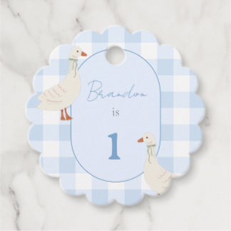 Étiquettes Cadeau Cottagecore Carreaux & Naissance de Caneton