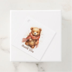 Étiquettes Cadeau Couleur d'eau mignonne Bear Party