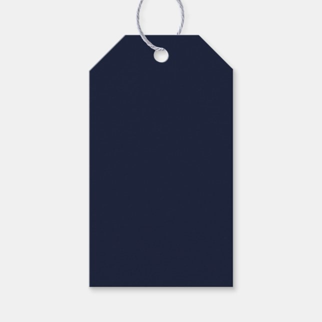 Étiquettes-cadeau Couleur solide bleu marine de minuit (Devant)