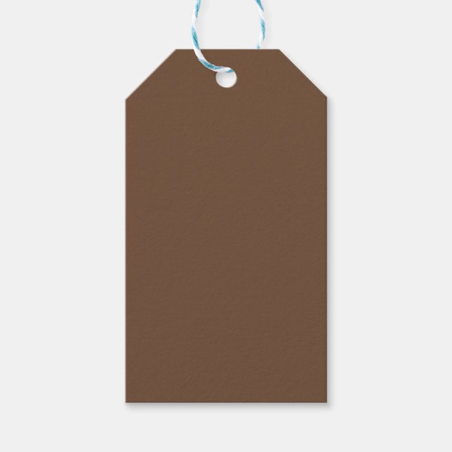 Étiquettes-cadeau Couleur solide Brown café (Devant)