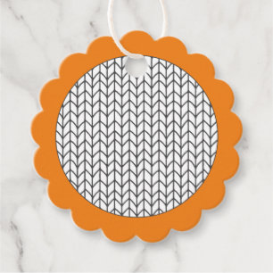 Étiquettes Cadeau COULEUR VOS propres Knit Scallop Ornements Orange