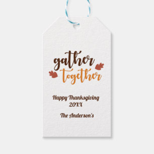 Étiquettes-cadeau Couleurs d'automne de Thanksgiving rassemblées