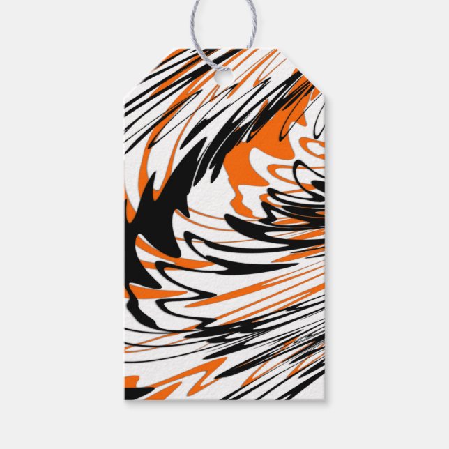 Étiquettes-cadeau Couleurs du Bengale Orange et lignes noires (Devant)