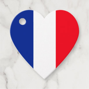 Étiquettes Cadeau Couleurs du drapeau français Tricolor Coeur person