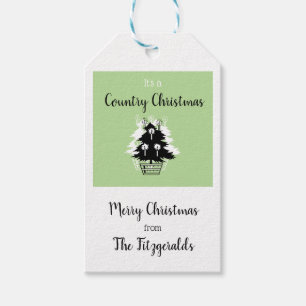 Étiquettes-cadeau Country Christmas Green