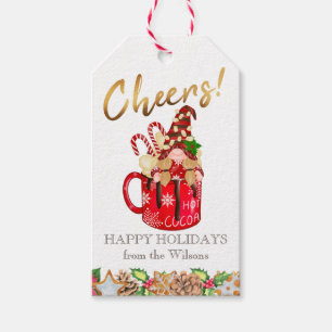 Étiquettes-cadeau Coupe de chocolat chaud de Noël applaudissements f