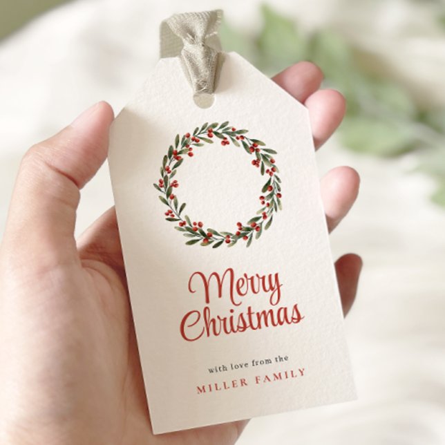 Étiquettes-cadeau Courbe de Noël Joyeux Classique (Créateur téléchargé)
