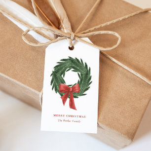 Étiquettes-cadeau Courbe de Noël simple et élégante   Vacances