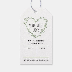 Étiquettes-cadeau Couronne De Coeur Fleurie Verte Fabriquée Avec Le 