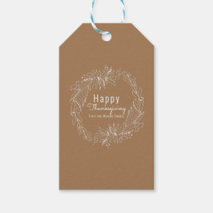 Étiquettes-cadeau Couronne de glands de Thanksgiving Illustration de