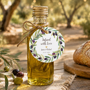 Étiquettes Cadeau Couronne d'huile d'olive imprégnée de feuillage d'