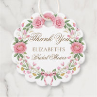 Couronne florale rose pâle délicate Script Merci