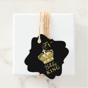 Étiquettes Cadeau Couronne Royale en Or Monogramme de Luxe pour le R