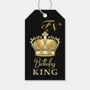 Étiquettes-cadeau Couronne Royale en Or Monogramme de Luxe pour le R