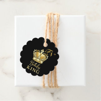 Étiquettes Cadeau Couronne Royale Monogramme Luxueux Roi de l'annive