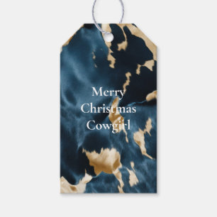 Étiquettes-cadeau Cowboy Cowgirl Western Blue Cream Gold Cowboy