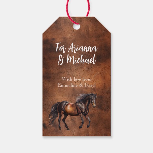 Étiquettes-cadeau Cowboy du Cheval Occidental (Devant)