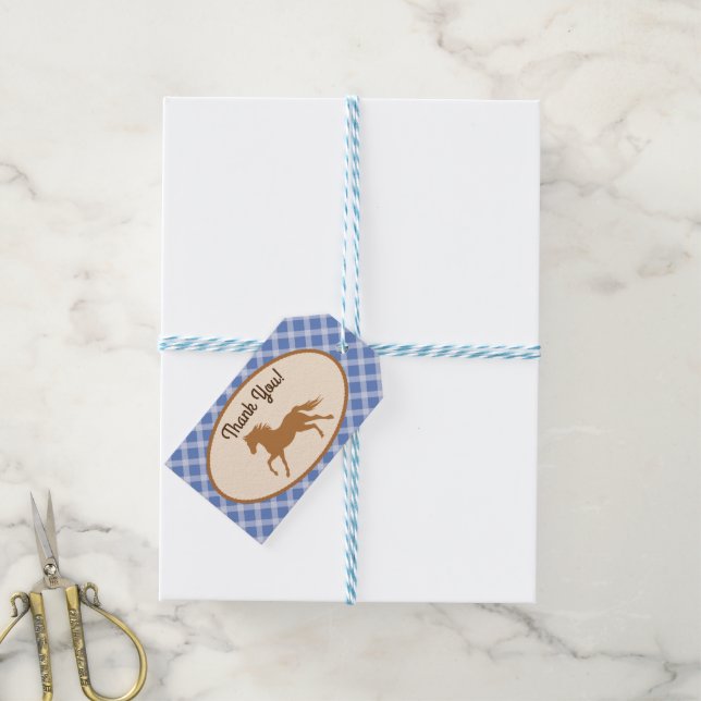Étiquettes-cadeau Cowboy Horse Pony Cute 1er Anniversaire Thème de f (Avec de laficelle)