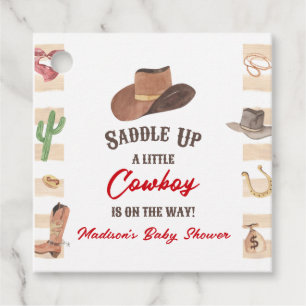 Étiquettes Cadeau Cowboy Western Rodeo Wild West Baby shower