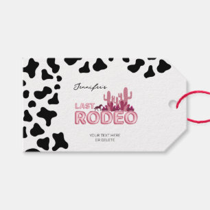 Étiquettes-cadeau Cowgirl bachelorette fête Dernier Rodeo
