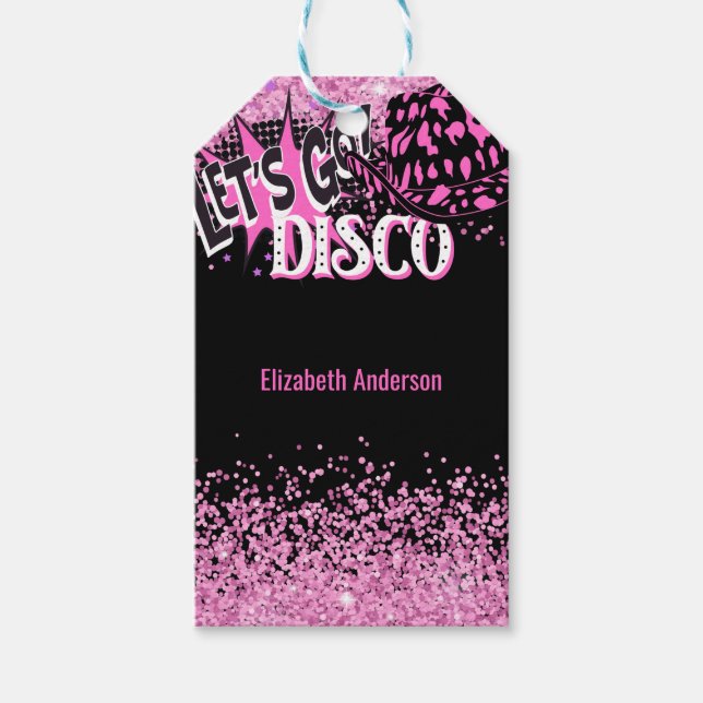 Étiquettes-cadeau Cowgirl Disco Bachelorette Lets Go Dernier Ride Ro (Devant)