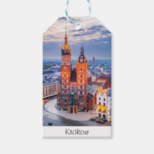 Étiquettes-cadeau Cracovie nuit en Pologne