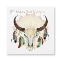 Crâne Boho avec plumes