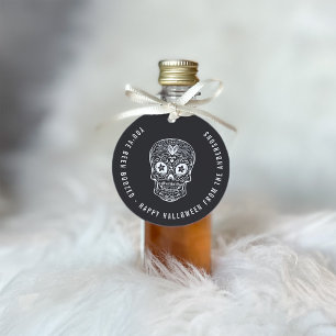 Étiquettes Cadeau Crâne de Calavera Vous avez été boisé Halloween