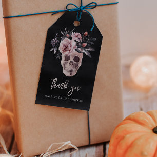 Étiquettes-cadeau Crâne floral Halloween Fête des mariées Favoriser