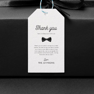 Étiquettes-cadeau Cravate Retro Bow et Balloons Baby shower garçon M