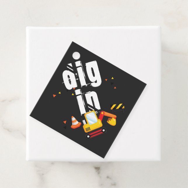 Étiquettes Cadeau Creg En Construction Anniversaire (En situation)