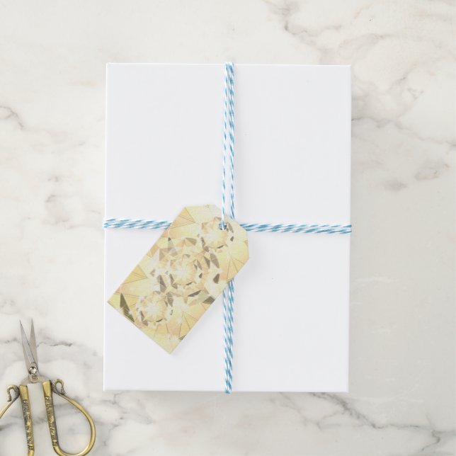 Étiquettes-cadeau Crème à beurre Citrine Jaune Cristal Art (Avec de laficelle)